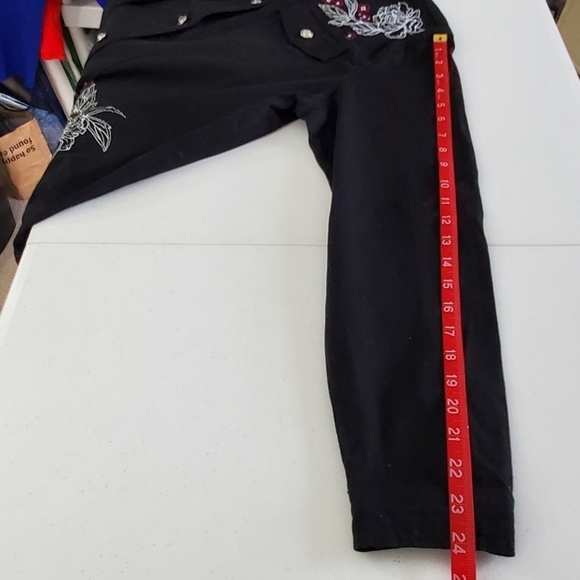 Quacker Factory Embroidered Cotton Jacket Size L Rhinestone Accents Western - Picture 11 of 16